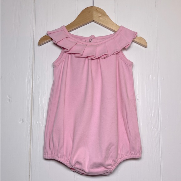 ZUCCINI EUC Girls Preppy Classic Pink Collared Bubble - Picture 1 of 1